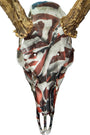 ALT: A skull that has been hydrodipped to have an American Flag pattern.