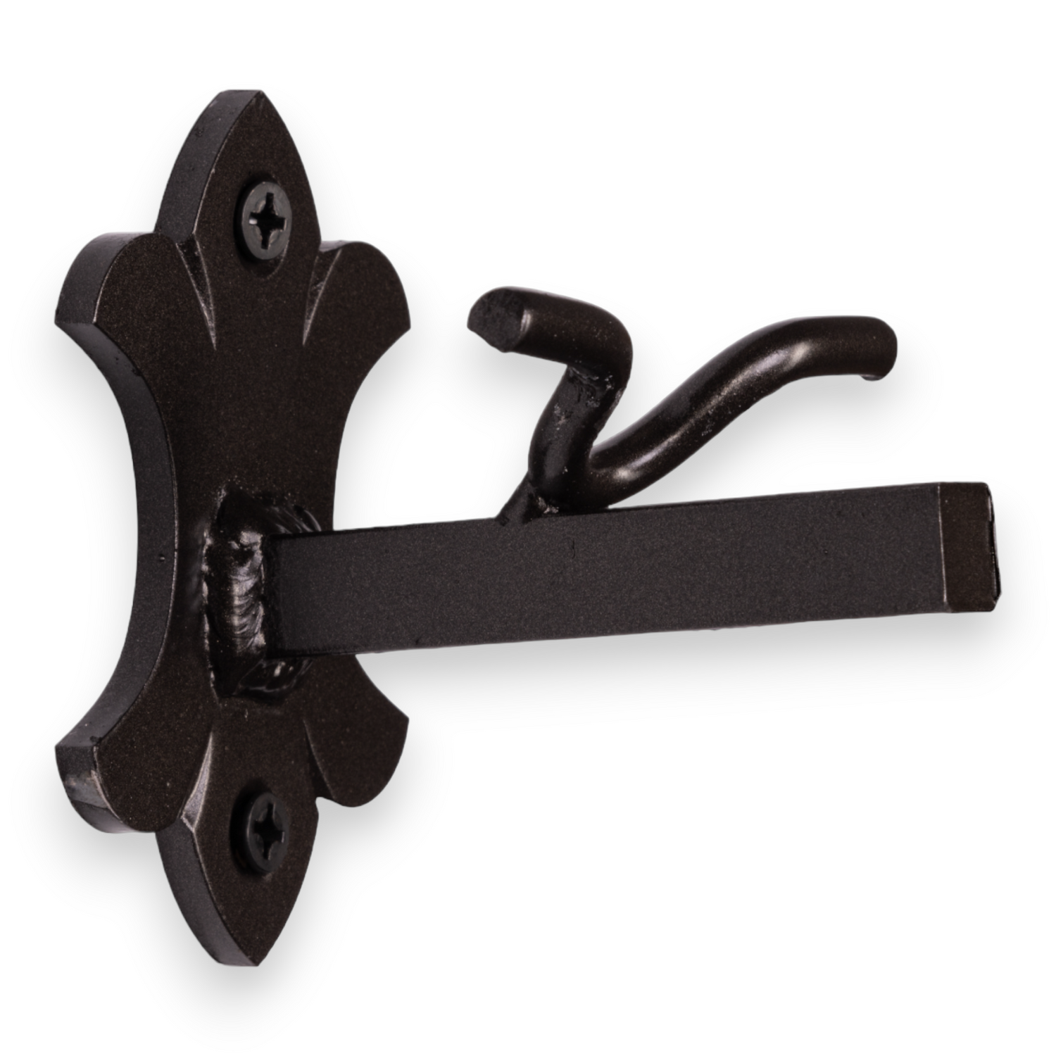 ALT: A black metal skull mount, shaped like a bracket, designed for mounting buffalo, elk, cattle, and moose skulls.